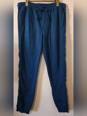 Men's Free Planet Heather Blue Jogger Pants Organic Cotton Blend Sustainable XL